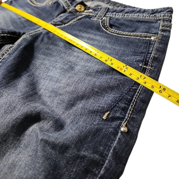 Express Skinny Low Rise Jeans Women Sz 0 Medium‎ Wash Y2k Style Stitches - Picture 5 of 13